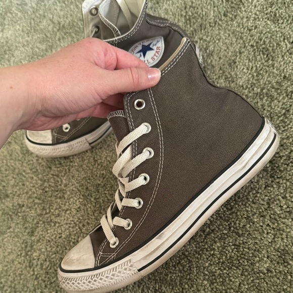 Converse Classic High-Tops in grey and White - Picture 3 of 5